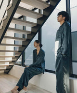 【Tops】Silk pajamas Charcoal gray