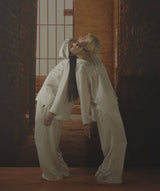 【Tops】Silk pajamas Pearl white