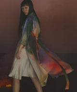 Watercolor Silk Gown Misty Lake
