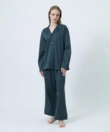 【SET-UP】Silky Cotton Pajamas Turquoise