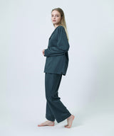 【SET-UP】Silky Cotton Pajamas Turquoise