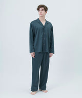 【SET-UP】Silky Cotton Pajamas Turquoise