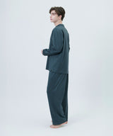 【SET-UP】Silky Cotton Pajamas Turquoise