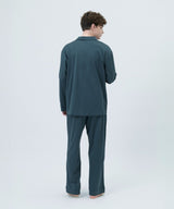 【SET-UP】Silky Cotton Pajamas Turquoise