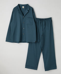 【SET-UP】Silky Cotton Pajamas Turquoise