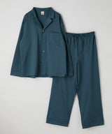 【SET-UP】Silky Cotton Pajamas Turquoise