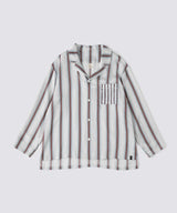 【Tops】Striped Silk Pajamas Wide