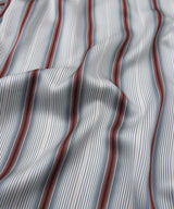 【Tops】Striped Silk Pajamas Wide