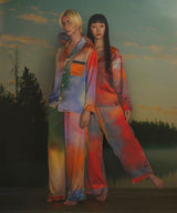 【SET-UP】Watercolor Silk Pajamas Misty Lakes