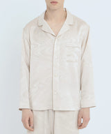 【Tops】Silk Jacquard Pajamas Water Pattern Pearl White
