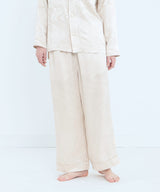【Bottoms】Silk Jacquard Pajamas Water Pattern Pearl White