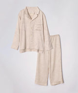 【SET-UP】Silk Jacquard Pajamas Water Pattern Pearl White