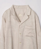【Tops】Silk Jacquard Pajamas Water Pattern Pearl White