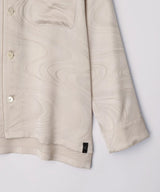 【Tops】Silk Jacquard Pajamas Water Pattern Pearl White