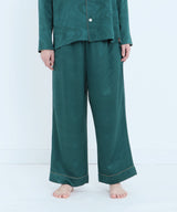 【Bottoms】Silk Jacquard Pajamas Water Pattern Green