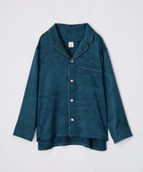 【Tops】Silk Jacquard Pajamas Water Pattern Green
