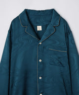 【Tops】Silk Jacquard Pajamas Water Pattern Green