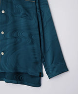 【Tops】Silk Jacquard Pajamas Water Pattern Green
