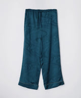 【Bottoms】Silk Jacquard Pajamas Water Pattern Green