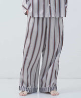 【Bottoms】Striped Silk Pajamas Wide
