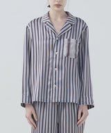 【Tops】Striped Silk Pajamas Narrow