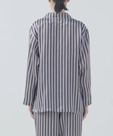 【SET-UP】Striped Silk Pajamas Narrow