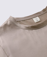 Silk Satin Pullover Pink Beige