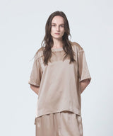 Silk Satin Pullover Pink Beige