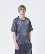 Silk Satin Pullover Charcoal Gray