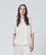 Silk Satin Pullover Pearl White