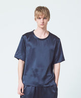 Silk Satin Pullover Elegant Navy