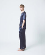 Silk Satin Pullover Elegant Navy