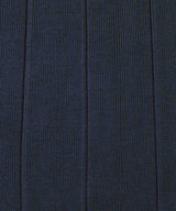 Silk Blend Rib Knit Dress Navy