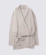【Men's】Silk Blend Robe Knit Cardigan Ecru
