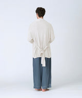【Men's】Silk Blend Robe Knit Cardigan Ecru