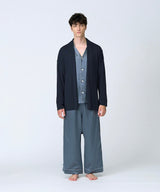 【Men's】Silk Blend Robe Knit Cardigan Navy