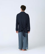 【Men's】Silk Blend Robe Knit Cardigan Navy