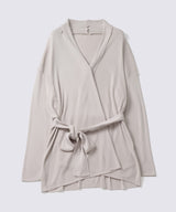 【Women's】Silk Blend Robe Knit Cardigan Ecru