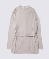 【Women's】Silk Blend Robe Knit Cardigan Ecru
