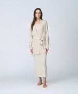 【Women's】Silk Blend Robe Knit Cardigan Ecru