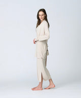 【Women's】Silk Blend Robe Knit Cardigan Ecru