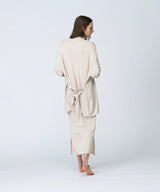 【Women's】Silk Blend Robe Knit Cardigan Ecru