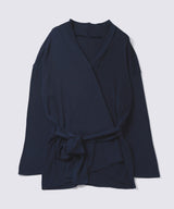 【Women's】Silk Blend Robe Knit Cardigan Navy