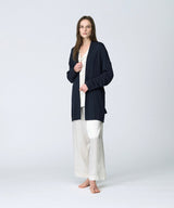 【Women's】Silk Blend Robe Knit Cardigan Navy