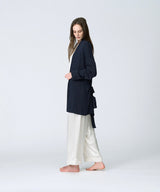 【Women's】Silk Blend Robe Knit Cardigan Navy