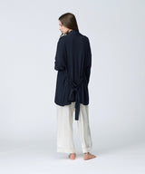 【Women's】Silk Blend Robe Knit Cardigan Navy