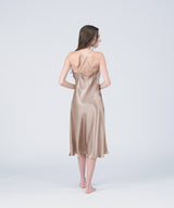 Silk Dress Pink Beige