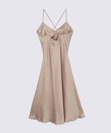 Silk Dress Pink Beige