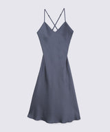 Silk Dress Charcoal Gray