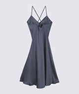 Silk Dress Charcoal Gray